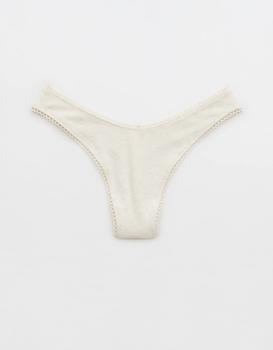 Aerie | Aerie Pointelle High Cut Thong Underwear商品图片,