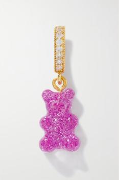 Crystal Haze | Nostalgia Bear Shimmer Pendant In Magenta/Gold商品图片,6折