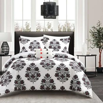 Chic Home Design | Riley 6 Piece Comforter Set Large Scale Floral Medallion Print Design Bed In A Bag Bedding TWIN XL,商家Verishop,价格¥790