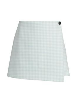 Alice + Olivia | Renna Gingham Wrap Miniskirt商品图片,
