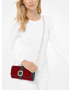 michael kors jade, Michael Kors | Jade Velvet Buckle Clutch商品图片 满$250减$20, 满减