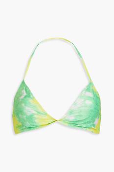 Ganni | Twisted printed triangle bikini top商品图片,4.4折