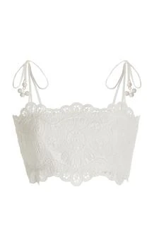 推荐Zimmermann - Ottie Embroidered Cotton Crop Top - Ivory - 4 - Moda Operandi商品