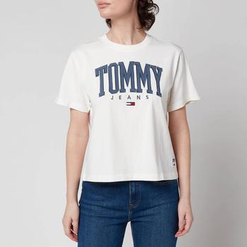 推荐Tommy Jeans Women's Abo Organic Collegiate T-Shirt - Ivory Silk商品