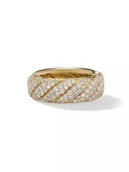 David Yurman | Sculpted Cable Band Ring in 18K Yellow Gold,商家Saks Fifth Avenue,价格¥51946