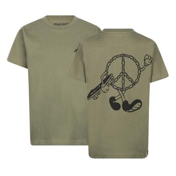 monster, Munster | Peace sign logo t shirt in khaki green商品图片 4.4折×额外7.5折, 额外七五折