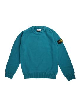 Stone Island Junior | Stone Island Junior Teal Wool Crew Neck Sweater商品图片,7折