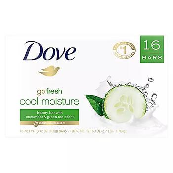推荐Dove Go Fresh Beauty Bar, Cool Moisture (3.75 oz., 16 ct.)商品