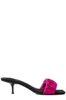 Alexander Wang | Alexander Wang Jessie Scrunchie Kitten Heel Mules商品图片,5.7折