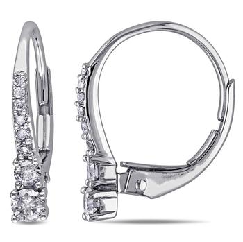 商品Amour | 1/3 CT TW Diamond Leverback Earrings In 10K White Gold,商家Jomashop,价格¥3073图片