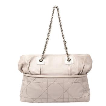 迪奥托特包, [二手商品] Dior | Dior Light Grey Cannage Leather Granville Chain Link Tote商品图片 5.3折, 满1件减$100, 满减