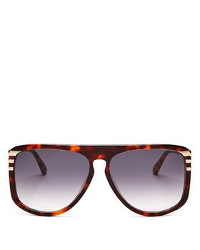 chloe眼镜正品, Chloé | Women's West Flat Top Sunglasses, 62mm商品图片 