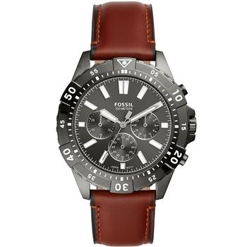 Fossil | Men's Garrett Brown Leather Strap Watch 44mm商品图片,5折, 独家减免邮费