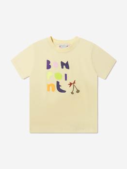 推荐Bonpoint Cream Girls Cotton Logo T-Shirt With Sequinned Cherries商品