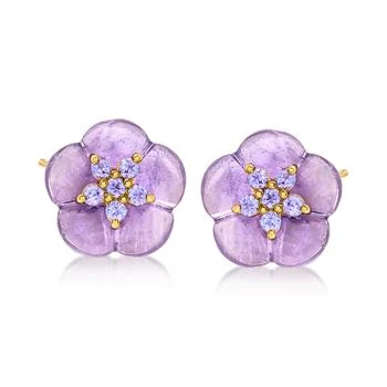 Ross-Simons | Ross-Simons Amethyst and . Tanzanite Flower Earrings in 18kt Gold Over Sterling,商家Premium Outlets,价格¥732