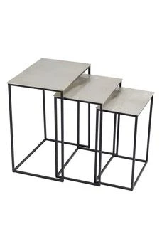 VIVIAN LUNE HOME | Silvertone Aluminum Geometric Accent Table - Set of 3,商家Nordstrom Rack,价格¥1886