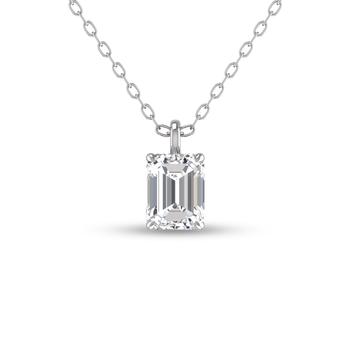 商品Monary | Lab Grown 1/2 CTW Emerald Solitaire Diamond Pendant in 14K White Gold,商家Premium Outlets,价格¥5184图片