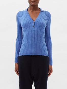 Lisa Yang | Faya rib-knitted cashmere polo sweater商品图片,