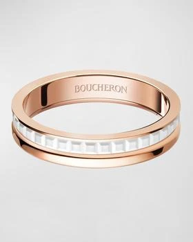 Boucheron | Quatre 18K Rose Gold & Ceramic Band Ring,商家Neiman Marcus,价格¥17364