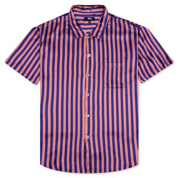 推荐Stussy Striped Silk Shirt - Blue商品