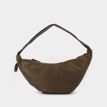 了解lemaire bag, Lemaire | Large Croissant Bag in Green Leather商品图片 