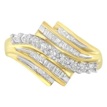 Haus of Brilliance | 10K Yellow Gold Round and Baguette Diamond-Cut Ring,商家Premium Outlets,价格¥5870