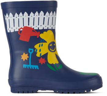 商品Stella McCartney | Kids Navy Gardening Waterproof Rain Boots,商家SSENSE,价格¥875图片