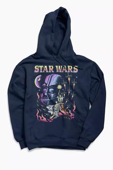 男装Urban Outfitters, Urban Outfitters | Star Wars Flaming Galaxy Hoodie Sweatshirt商品图片 额外9.5折, 额外九五折
