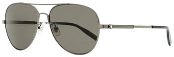了解万宝龙眼镜, MontBlanc | Montblanc Men's Pilot Sunglasses MB0027S 006 Ruthenium/Black 60mm商品图片 7.5折