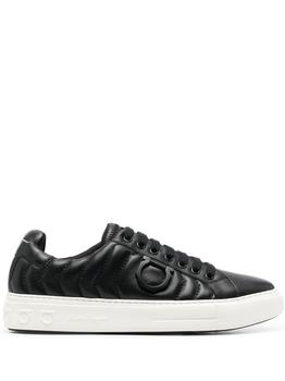 菲拉格慕男鞋板鞋, Salvatore Ferragamo | Salvatore Ferragamo Men's  Black Leather Sneakers商品图片 