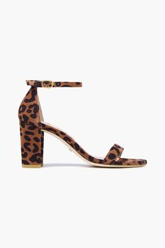 stuart weitzman凉鞋推荐, Stuart Weitzman | NearlyNude leopard-print suede sandals商品图片 4.9折