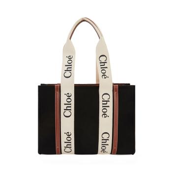 chloe c精选, Chloé | CHLOE' 女士黑色印花托特包 C22SS383-G64-001商品图片 满$100享9.5折, 满折
