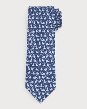 推荐Men's Pumbo Elephant-Print Silk Tie商品
