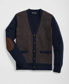 Brooks Brothers | Merino Wool V-Neck Cardigan with Herringbone Jacquard Motif,商家Brooks Brothers,价格¥2003