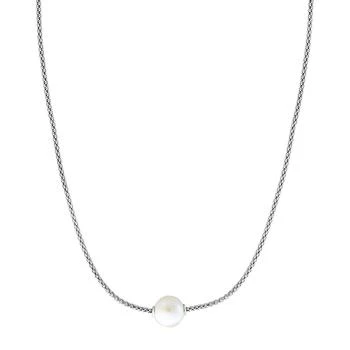 Effy | EFFY® White Cultured Freshwater Pearl Pendant Necklace in Sterling Silver, 16" + 2" extender (Also available in gray),商家Macy's,价格¥670