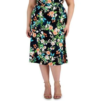 推荐Kasper Womens Plus Knee Length Floral Print A-Line Skirt商品