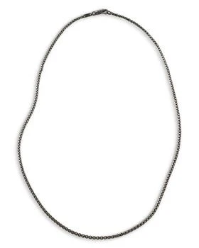 John Hardy | Men's Classic Chain Silver 2.7mm Box Chain Necklace with Satin Matte Black Rhodium, 24",商家Bloomingdale's,价格¥3201