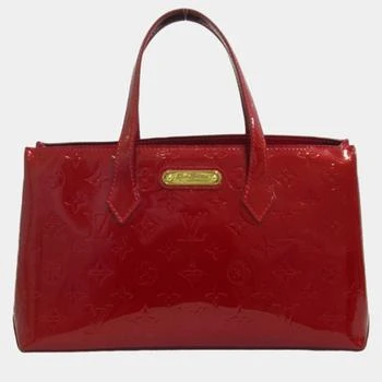推荐Louis Vuitton Red Leather Monogram Vernis Wilshire PM Handbag商品