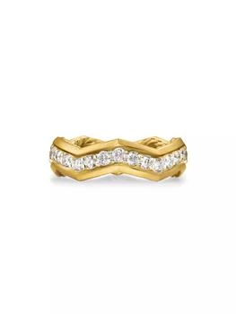 David Yurman | Zig Zag Stax™ Ring in 18K Yellow Gold,商家Saks Fifth Avenue,价格¥23558