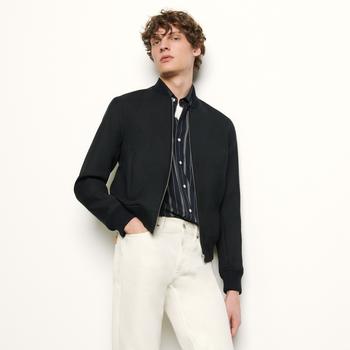 sandro leather jacket men, Sandro | Zipped bomber jacket商品图片 