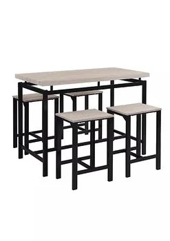 Duna Range | 5 Piece Pub Table Set with Backless Seat Stools, Gray,商家Belk,价格¥2131