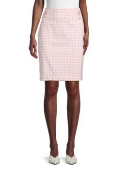 DKNY | Gingham Pencil Skirt商品图片,3.9折