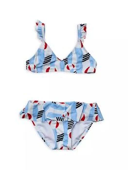 推荐Little Girl's & Girl's 2-Piece Beach Bounce Ruffle Trim Bikini商品