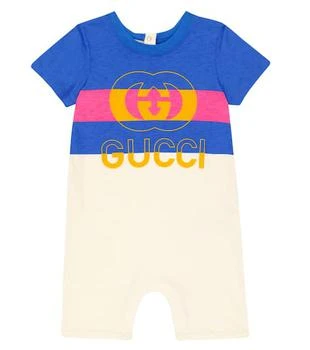Gucci | Baby logo-print cotton onesie 独家减免邮费
