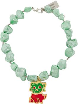 商品Green Pearl Dog Pendant Necklace,商家SSENSE,价格¥2165图片