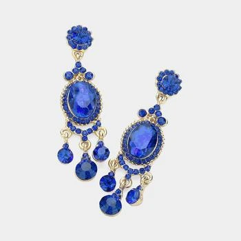 FASHNZFAB | Multi Stone Dangle Evening Earrings - Sapphire,商家Premium Outlets,价格¥154