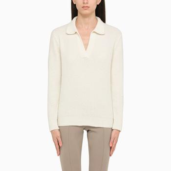 Calvin Klein | Ivory long-sleeved polo shirt商品图片,满$110享9折, 满折