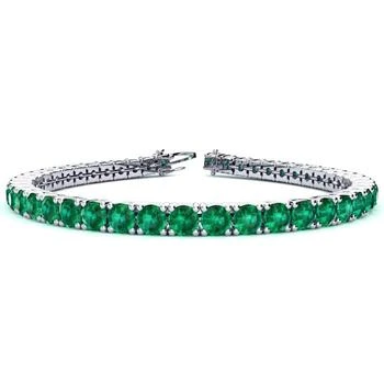 SSELECTS | 9 3/4 Carat Emerald Tennis Bracelet In 14 Karat White Gold, 6 Inches,商家Premium Outlets,价格¥27208