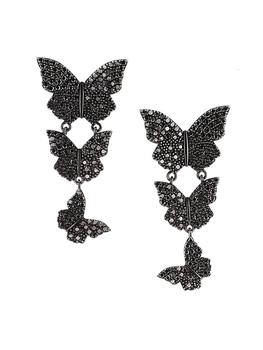 商品Sheryl Lowe | Black-Rhodium-Plated & 3.78 TCW Diamond Butterfly Triple-Drop Earrings,商家Saks Fifth Avenue,价格¥31336图片