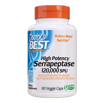 Doctors Best Vitamins | Doctors Best High Potency Serrapeptase 120,000 SPU Veggie Capsules, 90 Ea商品图片,